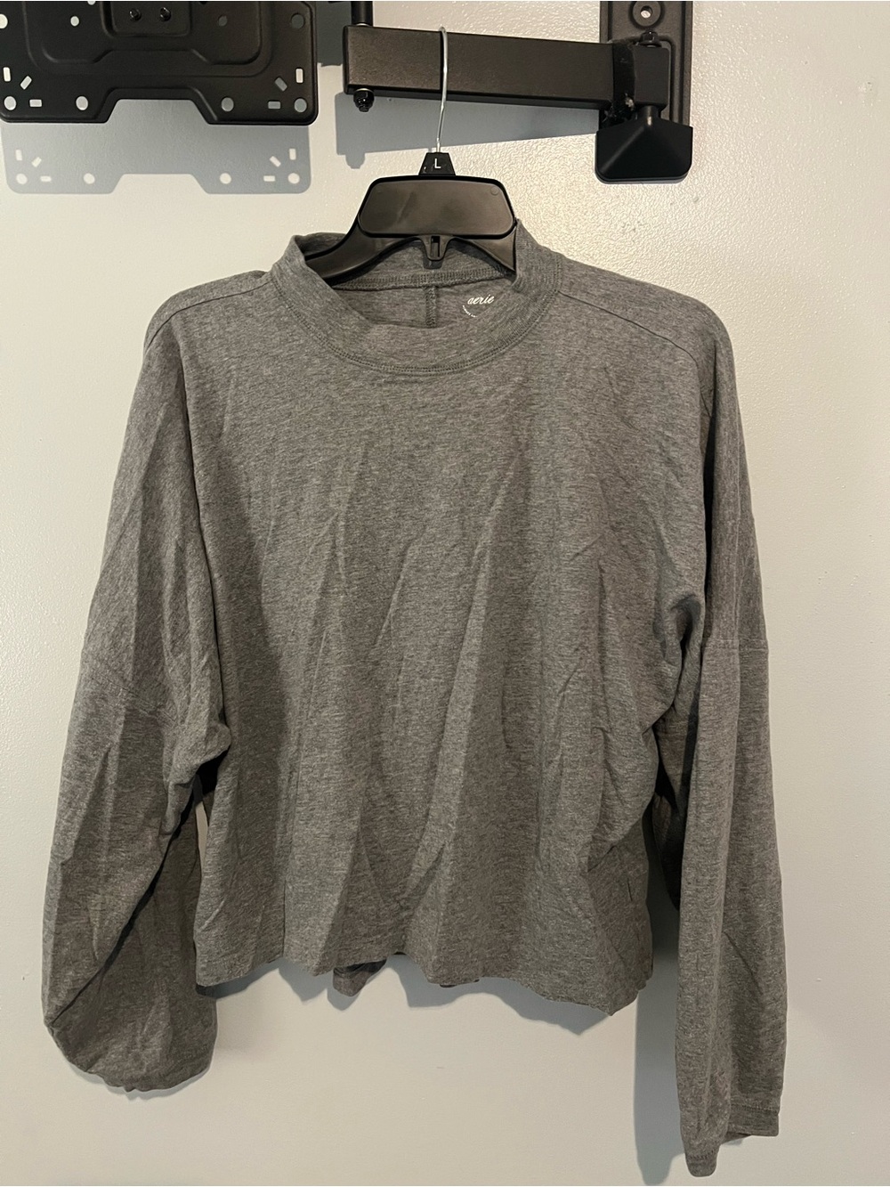 aerie Gray mock neck tee